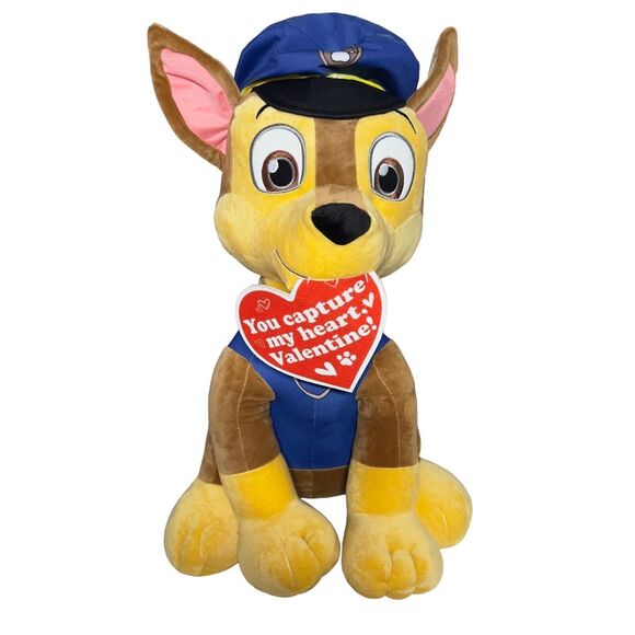 Gemmy Plush Paw Patrol CHASE 20” Valentines Greeter 2021 Weighted Bottom‎ Sits - Picture 1 of 10
